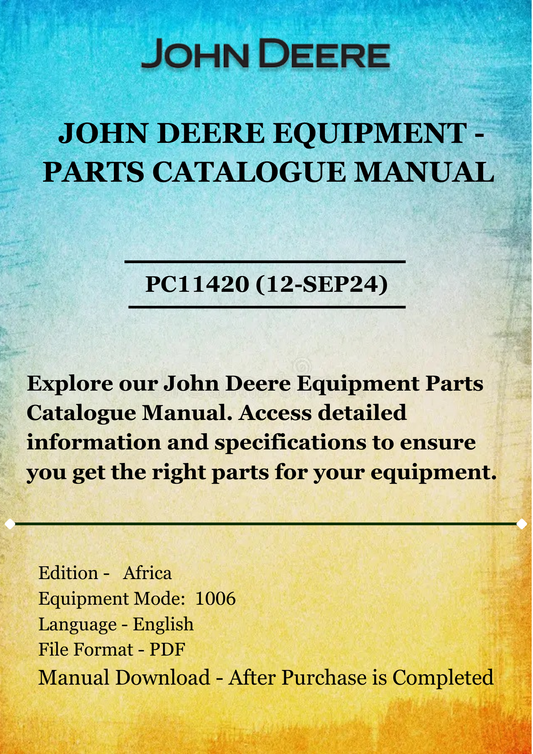 PARTS CATALOG MANUAL - JOHN DEER TIPPING TRAILER 1006 PC11420 (12-SEP24)