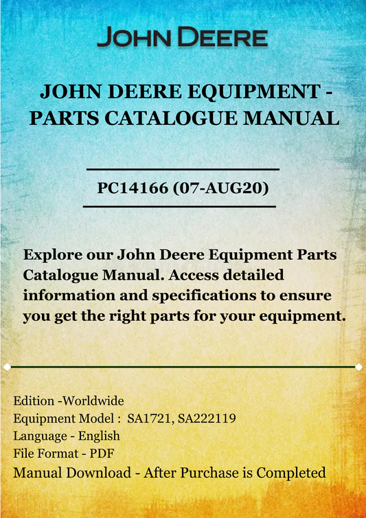 PARTS CATALOG MANUAL - JOHN DEERE 53cm MULCHING MOWER ,JS63 VARIO C(SA1721,SA222119) PC14166 (07-AUG20)