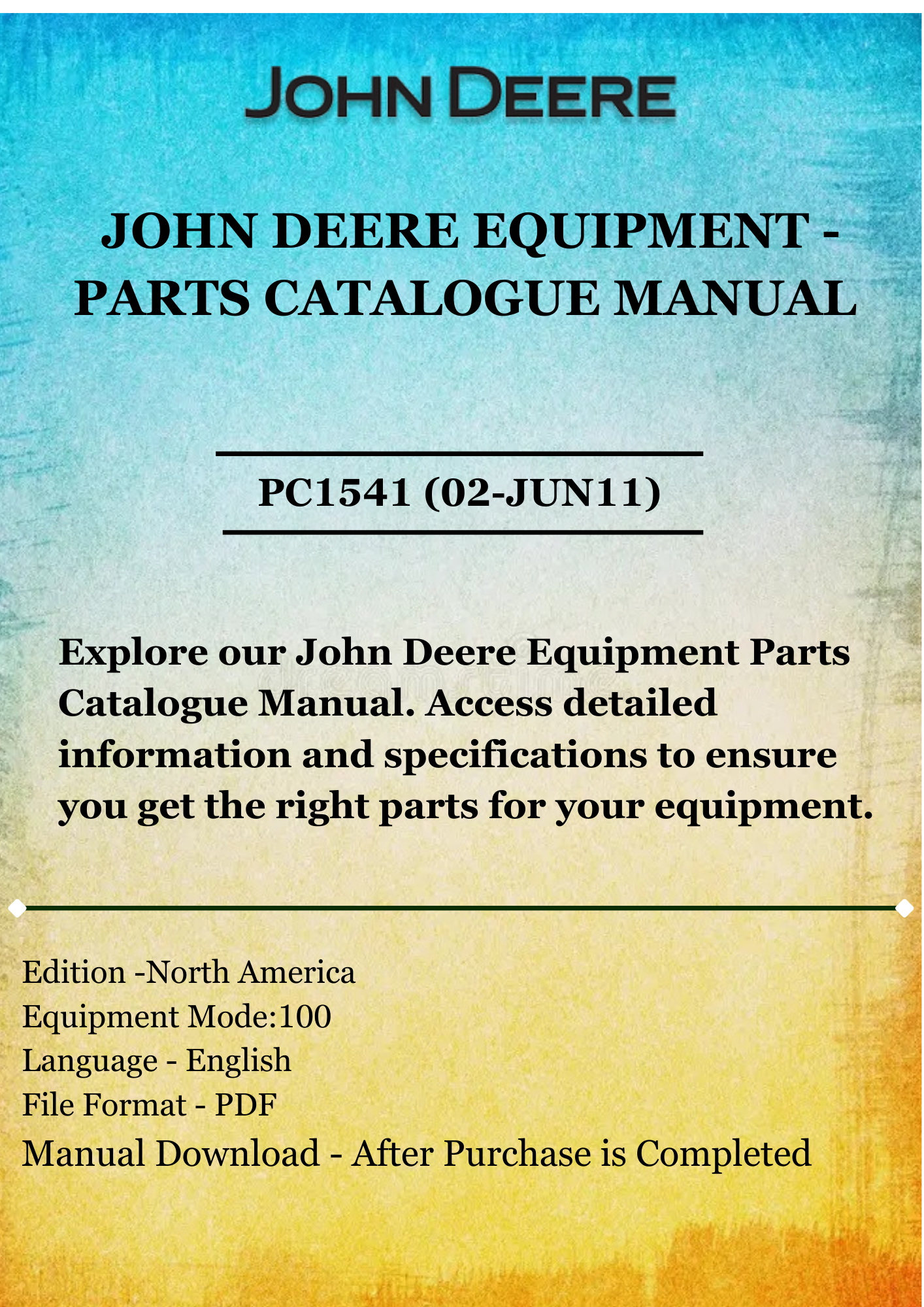 PARTS CATALOG MANUAL - JOHN DEER 100 STACK WAGON PC1541 (02-JUN11)