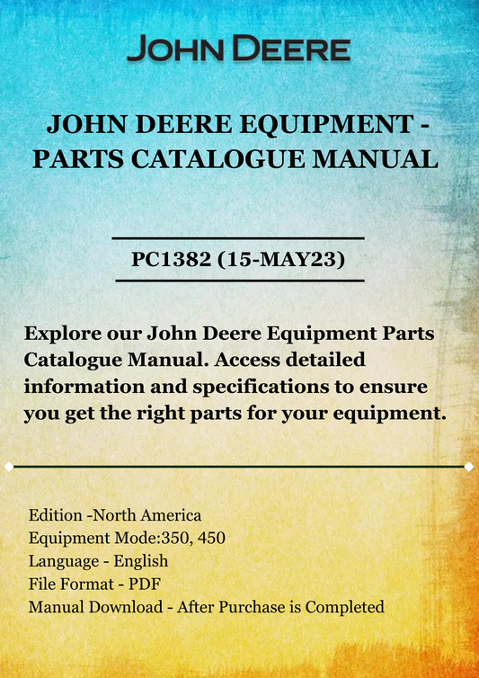 PARTS CATALOG MANUAL - JOHN DEER 350, 450 MOWERS PC1382 (15-MAY23)