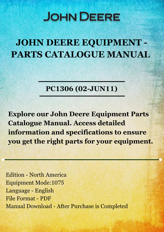 PARTS CATALOG MANUAL - JOHN DEER 1075 FAR M WAGON PC1306 (02-JUN11)