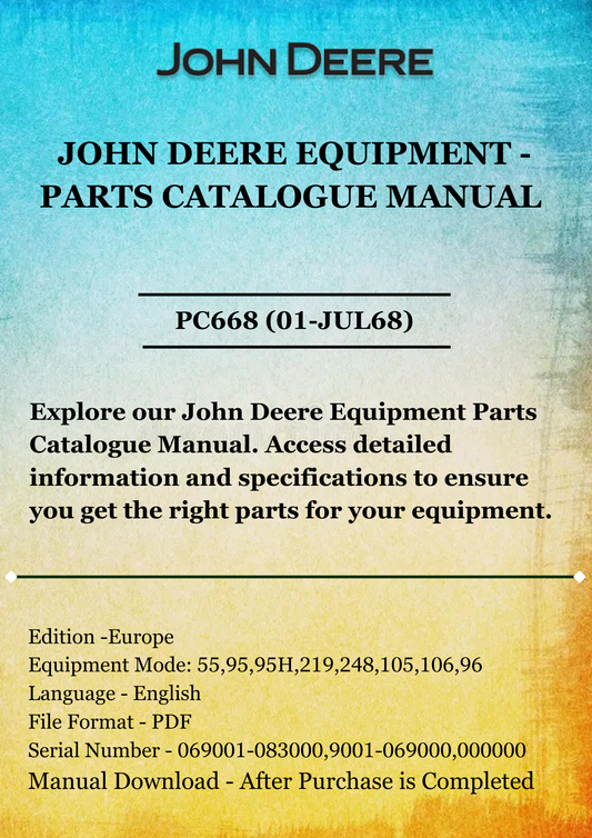 PARTS CATALOG MANUAL - JOHN DEER 248-LP-GAS OR DISEL POWEER UNITS PC668(01-JUL68)