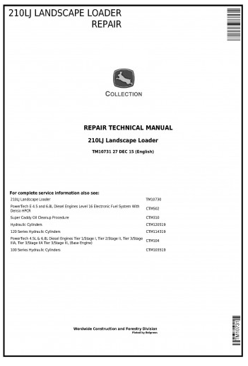 REPAIR TECHNICAL MANUAL - JOHN DEERE 210LJ LANDSCAPE LOADER TM10731