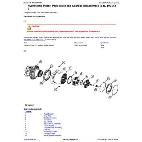 SERVICE REPAIR MANUAL - JOHN DEERE 319D SKID STEER LOADER W.MANUAL CONTROLS TM11399