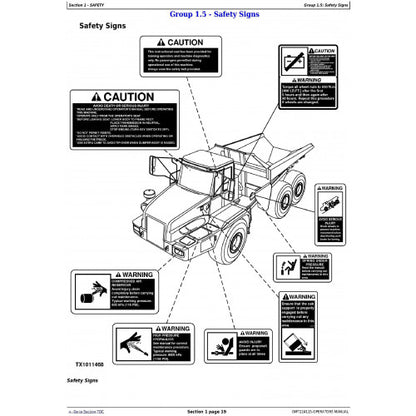 OPERATOR'S MANUAL - JOHN DEERE 250D AND 300D ARTICULATED DUMP TRUCK (S.N. 609166- ) OMT224115