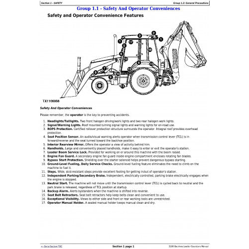 OPERATORS MANUAL - JOHN DEERE 310K BACKHOE LOADER (SN. FROM E219607-) OMT281948