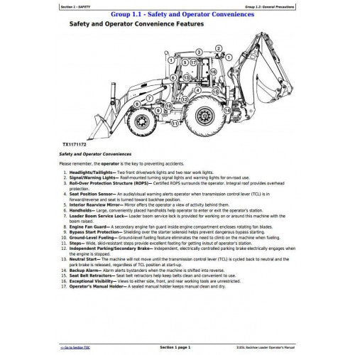 OPERATOR'S MANUAL - JOHN DEERE 310SL BACKHOE LOADER OMT357554X19