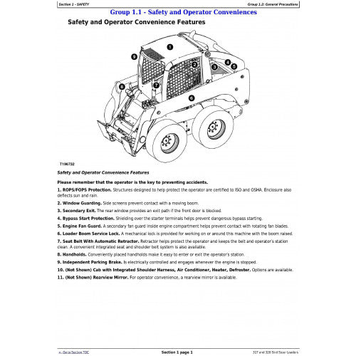 OPERATOR MANUAL - JOHN DEERE 317 AND 320 SKID STEER LOADERS OMT205050