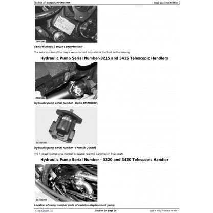 REPAIR TECHNICAL MANUAL - JOHN DEERE 3415 TELESCOPIC HANDLERS TM8103