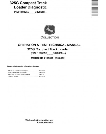 Operation Technical Manual-john Deere 325g Compact Loader (tm14293x19 