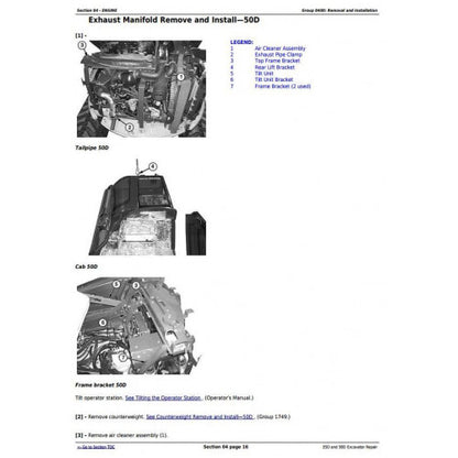 SERVICE REPAIR TECHNICAL MANUAL-  JOHN DEERE 35D AND 50D COMPACT EXCAVATOR TM2264