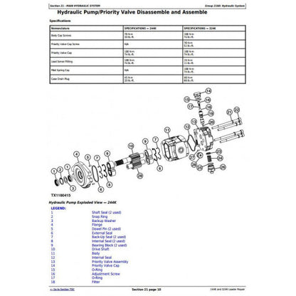 REPAIR MANUAL -  JOHN DEERE 244K  (SN.B034088-044118)  224K-II (SN.B042870-)  (SN.B034182-) LOADER TM13279X19