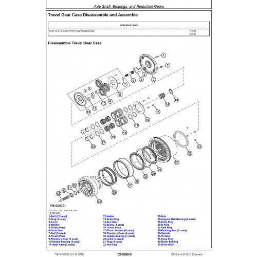 REPAIR TECHNICAL MANUAL (TM14153X19) -JOHN DEERE E130, E130LC (SN.FROM D300003) EXCAVATOR