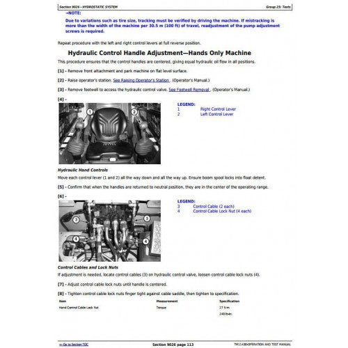 DIAGNOSTIC SERVICE MANUAL - JOHN DEERE 326D SKID STEER LOADER W.MANUAL CONTROLS TM11430