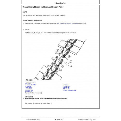 REPAIR TECHNICAL SERVICE MANUAL - JOHN DEERE 2156GLC (SN. F216001-) LOG LOADER  TM14046X19