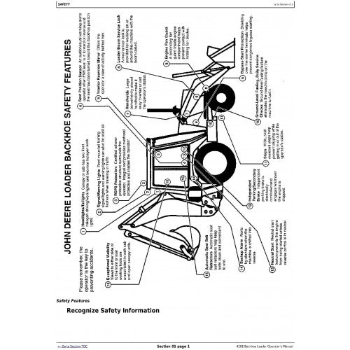 OPERATOR MANUAL - JOHN DEERE 410E BACKHOE LOADER OMT184380