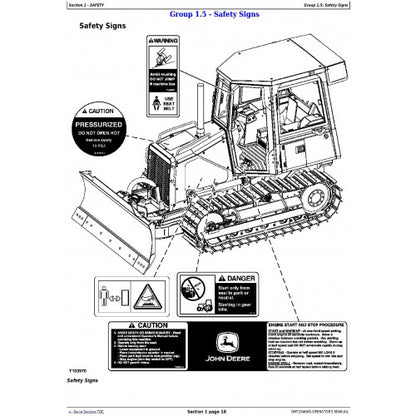 OPERATORS MANUAL -  JOHN DEERE 450J, 550J, AND 650J CRAWLER DOZER (S.N. BEFORE 159986) OMT204685