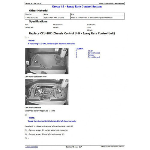 REPAIR TECHNICAL MANUAL - JOHN DEERE 4630 SELF-PROPELLED SPRAYERS (PIN PREFIX 1NW) TM803119