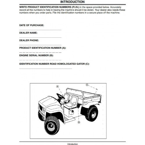 OPERATOR MANUAL - JOHN DEERE 6X4 GATOR TRAIL UTILITY VEHICLES (OMM136970)