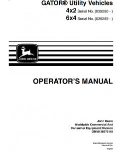 OPERATOR MANUAL - JOHN DEERE 4X2, 6X4 GATOR TRAIL UTILITY VEHICLES (OMM136970)
