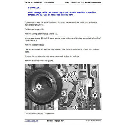 SERVICE REPAIR TECHNICAL MANUAL - JOHN DEERE 8200 TRACTORS TM1575