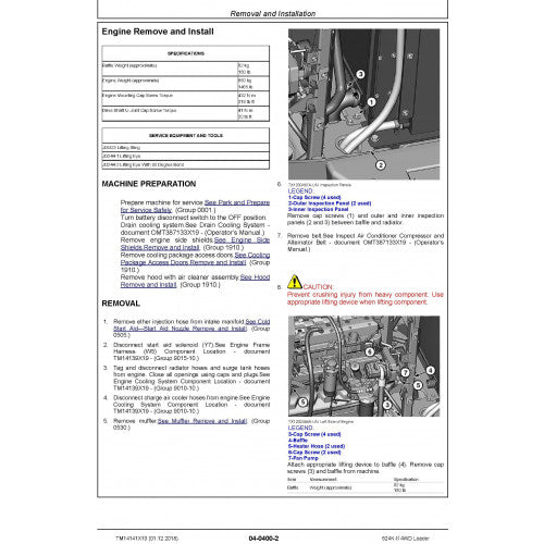 REPAIR TECHNICAL SERVICE MANUAL - JOHN DEERE 524K-II (SN. D677549-) 4WD LOADER  (TM14141X19)