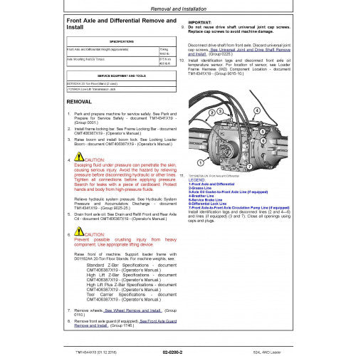 REPAIR TECHNICAL MANUAL  -JOHN DEERE 524L 4WD  LOADER (TM14344X19)