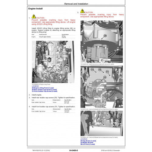 REPAIR TECHNICAL MANUAL (TM14153X19) -JOHN DEERE E130, E130LC (SN.FROM D300003) EXCAVATOR