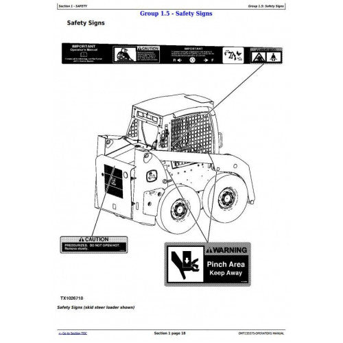 OPERATOR'S MANUAL - JOHN DEERE 313, 315 SKEED STEER LOADER, CT315 COMPACT TRACK LOADER OMT235575