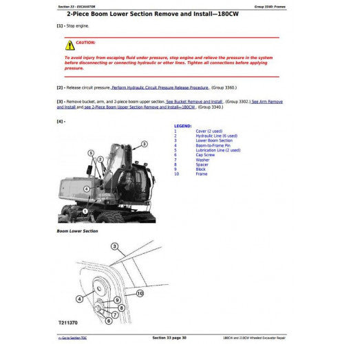 SERVICE REPAIR MANUAL-JOHN DEERE 210CW WHEELED EXCAVATOR TM2287