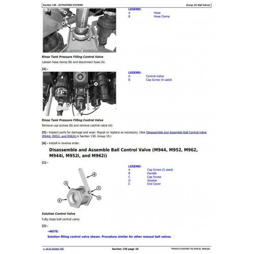 REPAIR MANUAL - JOHN DEERE M944 TRAILED SPRAYERS TM403719