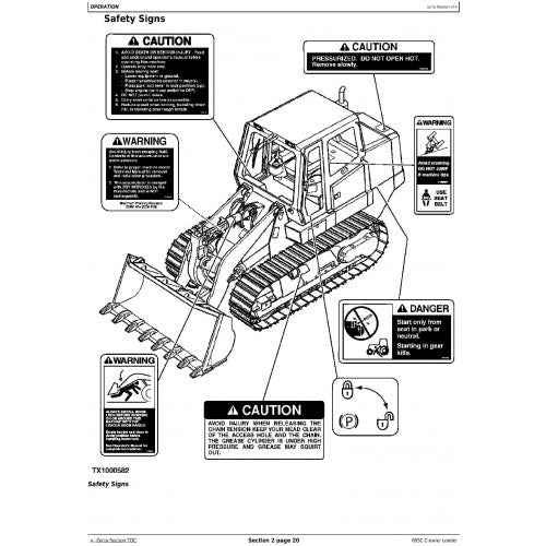 OPERATORS MANUAL -  JOHN DEERE 605C CRAWLER LOADER OMT217598