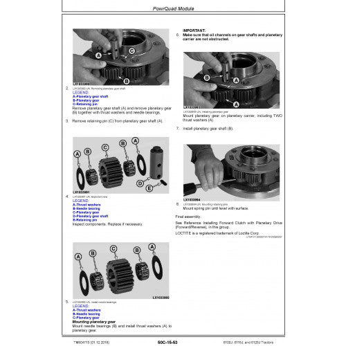 REPAIR TECHNICAL MANUAL - JOHN DEERE 6115J TRACTOR TM804719