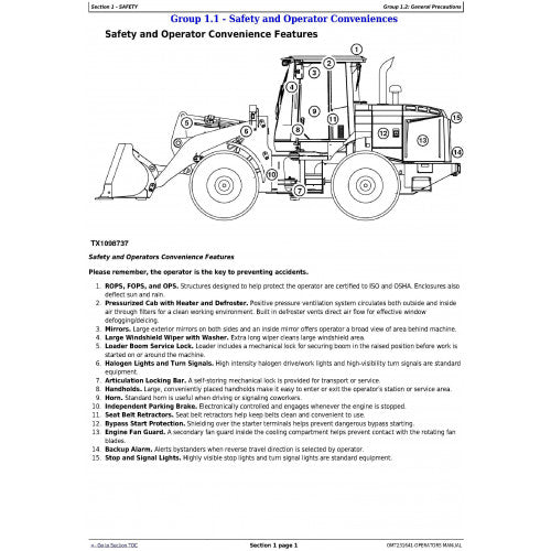 OPERATORS MANUAL - JOHN DEERE 624K 4WD LOADER W. ENGINES 6068HDW79 AND 6068HDW83 OMT231641