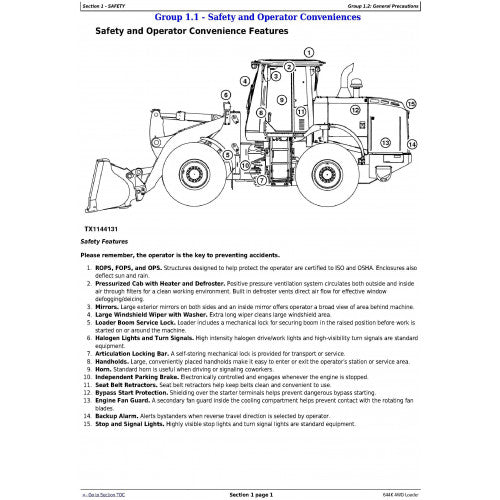 OPERATORS MANUAL - JOHN DEERE 644K 4WD LOADER (SN. FROM F658218) OMT317763