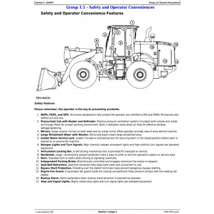 OPERATORS MANUAL - JOHN DEERE 644K 4WD LOADER (SN. FROM F658218) OMT317763