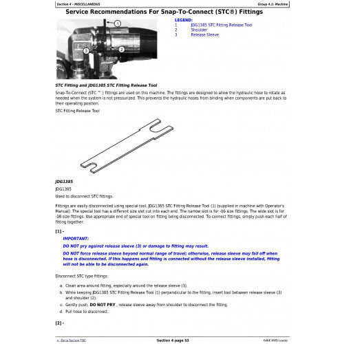 OPERATORS MANUAL - JOHN DEERE 644K 4WD LOADER (SN. FROM F658218) OMT317763