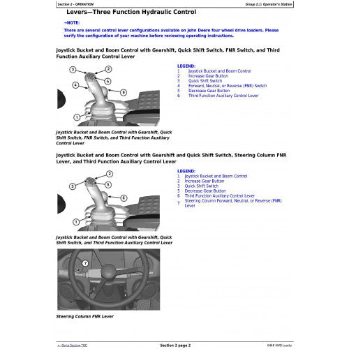 OPERATORS MANUAL - JOHN DEERE 644K 4WD LOADER (SN: FROM C658218) OMT344174