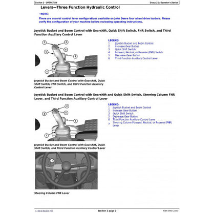 OPERATORS MANUAL - JOHN DEERE 644K 4WD LOADER (SN: FROM C658218) OMT344174