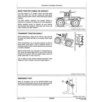 TECHNICAL SERVICE MANUAL - JOHN DEERE 8850 4WD ARTICULATED TRACTORS TM1256