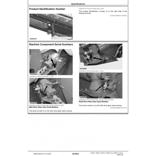 TECHNICAL MANUAL - JOHN DEERE 725PF, CUTTING PLATFORMS TM5ZN54632