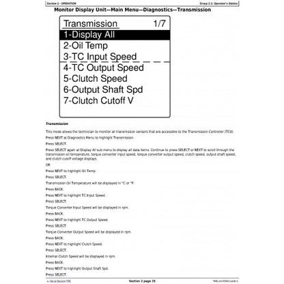 OPERATOR MANUAL - JOHN DEERE 744J LOADERS 4WD LOADER OMT200785