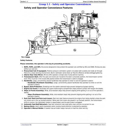 OPERATOR'S MANUAL -  JOHN DEERE 750K (SN. F271593-), 850K (SN. F271510-) CRAWLER DOZERS OMT355293X19