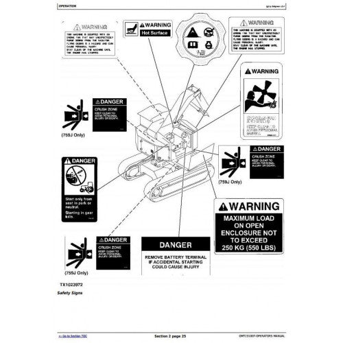 OPERATOR'S MANUAL - JOHN DEERE 753J AND 759J (SN. BEFORE C220452) TRACKED FELLER BUNCHER OMT231007