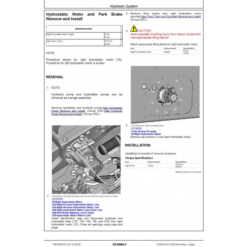 REPAIR SERVICE MANUAL - JOHN DEERE 316GR AND 318G SKID STEER LOADER (TM13861X19)