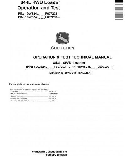 OPERATORS MANUAL - JOHN DEERE 310K BACKHOE LOADER (SN. FROM E219607-) OMT281948