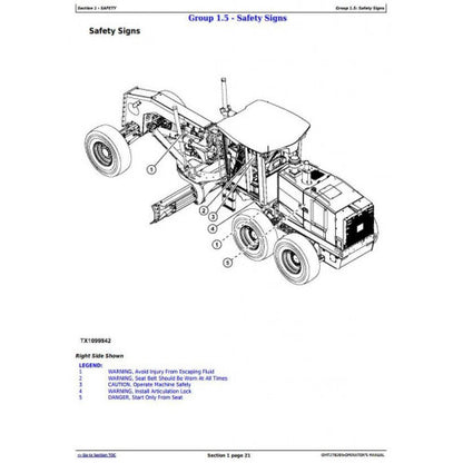 OPERATOR'S MANUAL -  JOHN DEERE 870GP MOTOR GRADER OMT278209