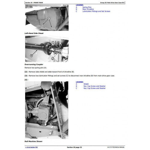 TECHNICAL MANUAL - JOHN DEERE 915, 925 AND 935 ROTARY MOWER CONDITIONERS ALL INCLUSIVE TM1727