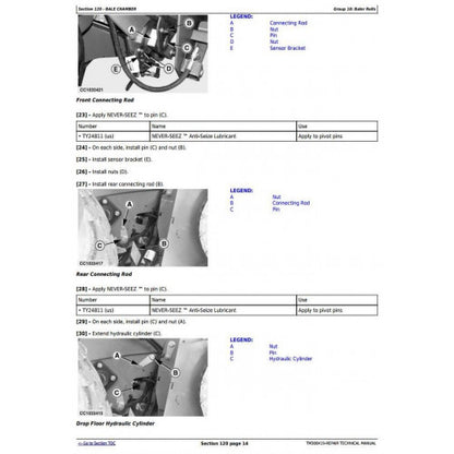 SERVICE REPAIR TECHNICAL MANUAL - JOHN DEERE 960 HAY AND FORAGE ROUND BALER TM300419