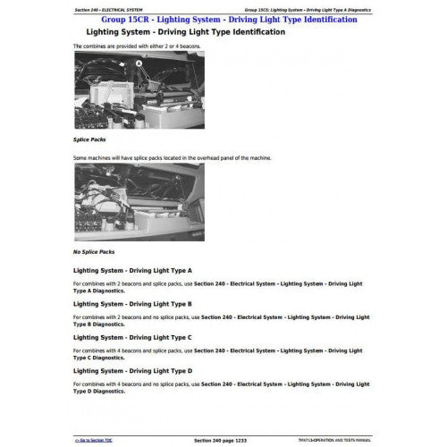 DIAGNOSIS AND TESTS SERVICE MANUAL -  JOHN DEERE 9780 CTS COMBINES (EUROPEAN VERSION) TM4713